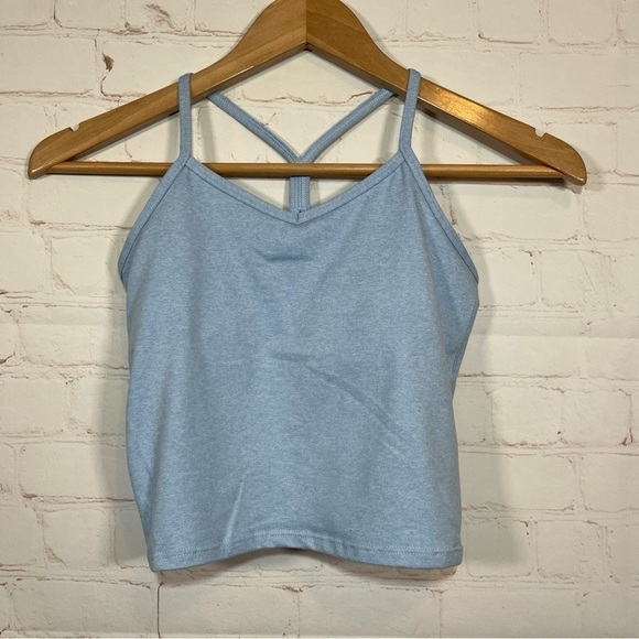 Athleta Girl Top Size Large 12 Blue Athletic Cheer Yoga Sports Cami - Picture 3 of 8